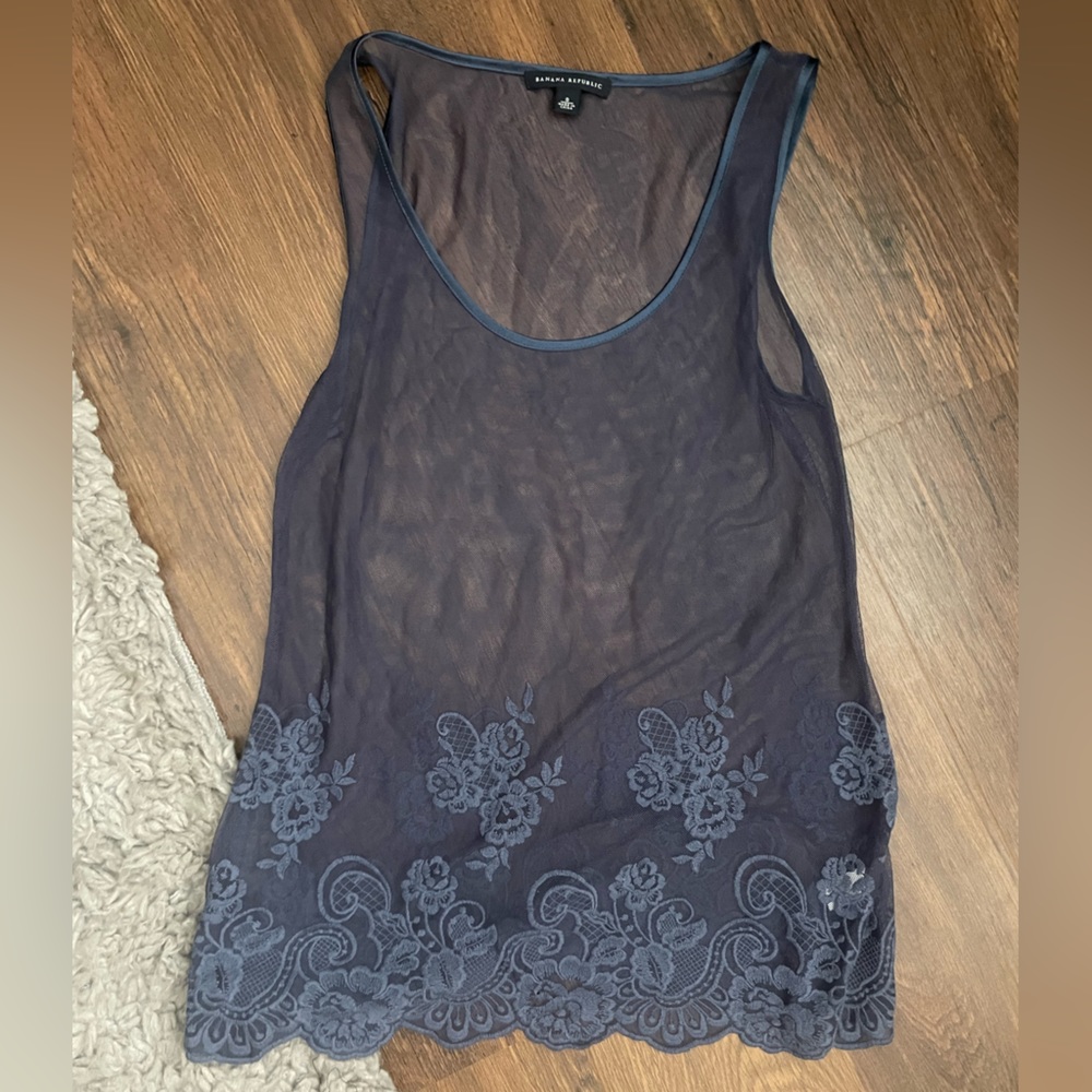 Sheer blue banana republic top